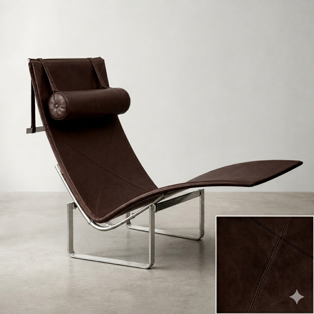 PK24 CHAISE CHAIR (DARK BROWN) - Görsel 3
